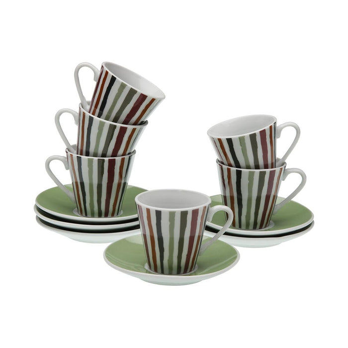 Set of Mugs with Saucers Versa Ligne Porcelain