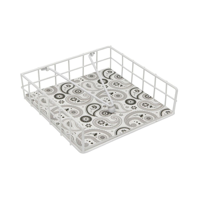 Napkin holder Versa GLOBB Steel MDF Wood 18 x 7 x 18 cm