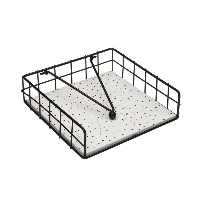 Napkin holder Versa SPECKLE Steel MDF Wood 18 x 7 x 18 cm