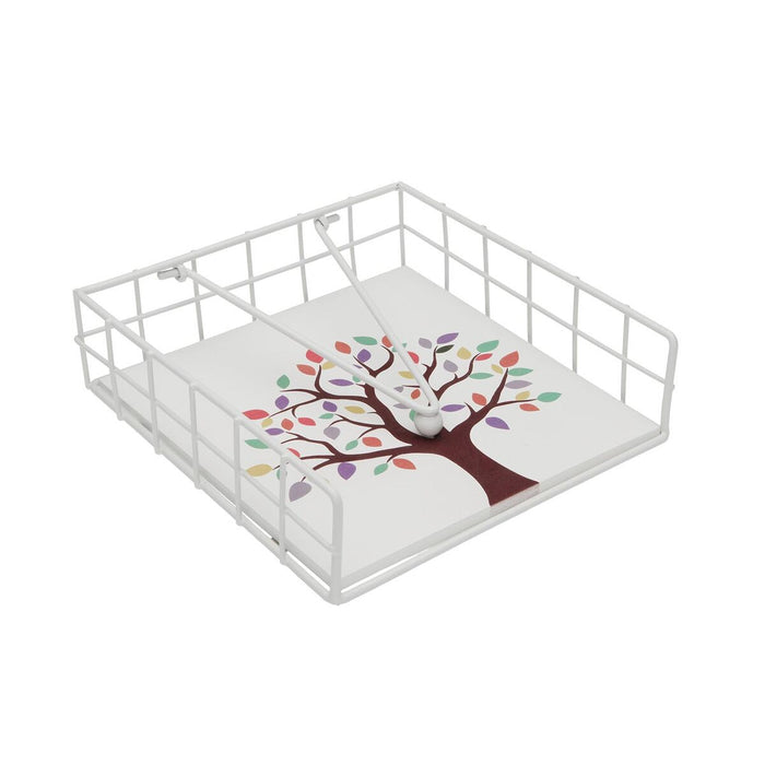 Napkin holder Versa TREE Steel MDF Wood 18 x 7 x 18 cm