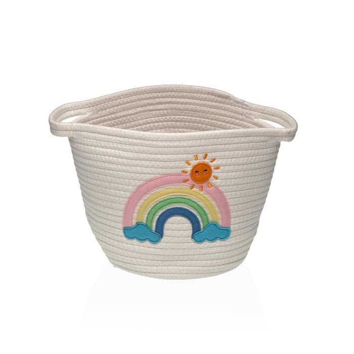 Basket Versa White polypropylene Fibre Rainbow 25 x 20 x 25 cm
