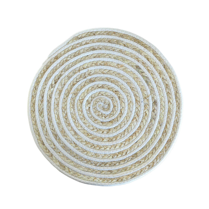 Table Mat Versa White Polyester Cotton 38 x 1 x 38 cm