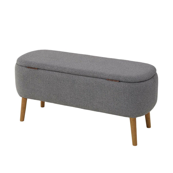 Foot of the bed Versa Maniko Grey Wood Textile 37 X 44,5 X 94,5 CM