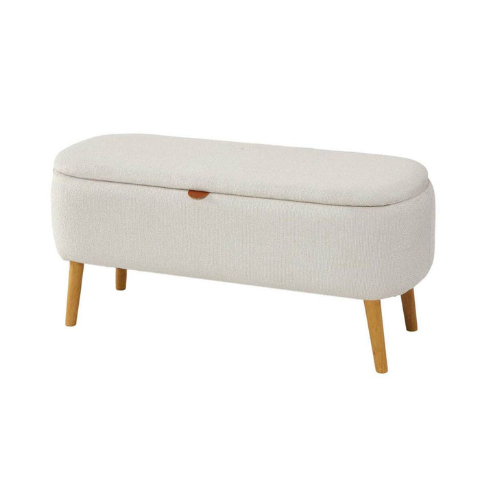 Foot of the bed Versa Maniko Beige Wood Textile 37 X 44,5 X 94,5 CM