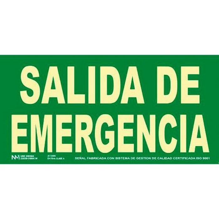 Sign Archivo 2000 "SALIDA DE EMERGENCIA" PVC 32 x 16 cm