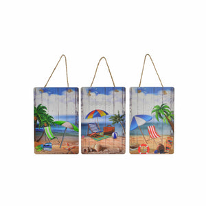 Wall Decoration DKD Home Decor Beach Mediterranean 20 x 1,6 x 30 cm (3 Pieces)