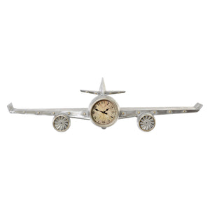 Wall Clock DKD Home Decor Aeroplane Metal MDF Wood (101 x 22 x 26 cm)
