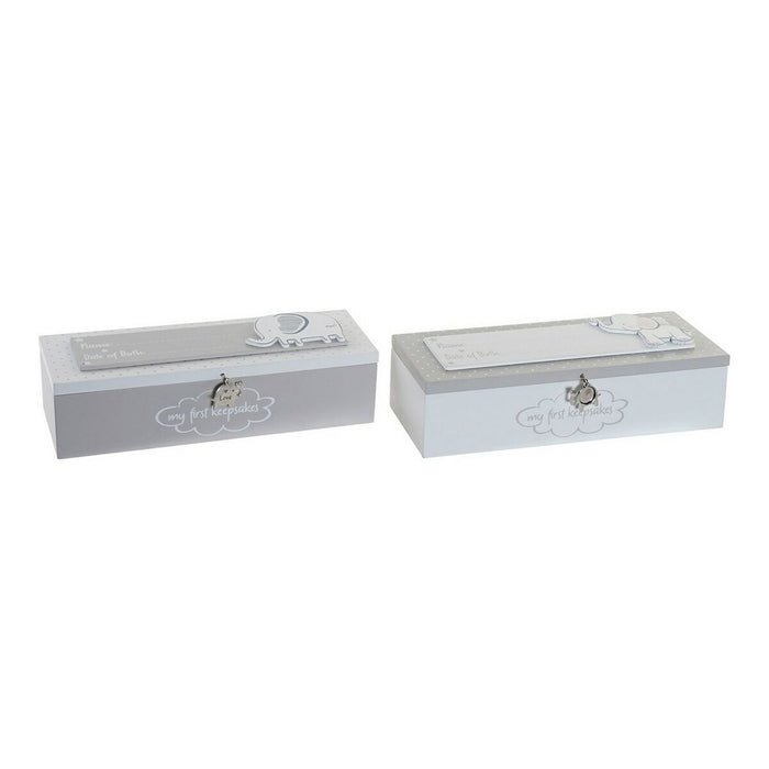 Decorative box DKD Home Decor Metal MDF Wood (24 x 8 x 6 cm) (2 pcs)