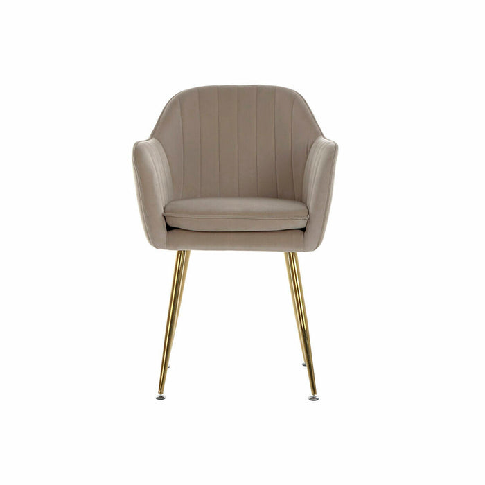 Chair DKD Home Decor 56 x 60 x 85 cm Beige Golden Metal