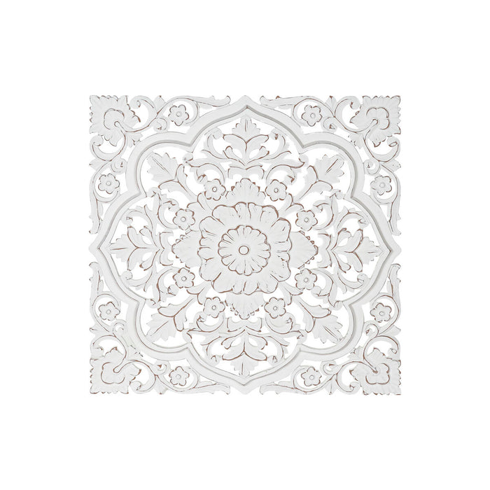 Wall Decoration DKD Home Decor White Mandala Indian Man Aged finish Stripped 90 x 4 x 90 cm