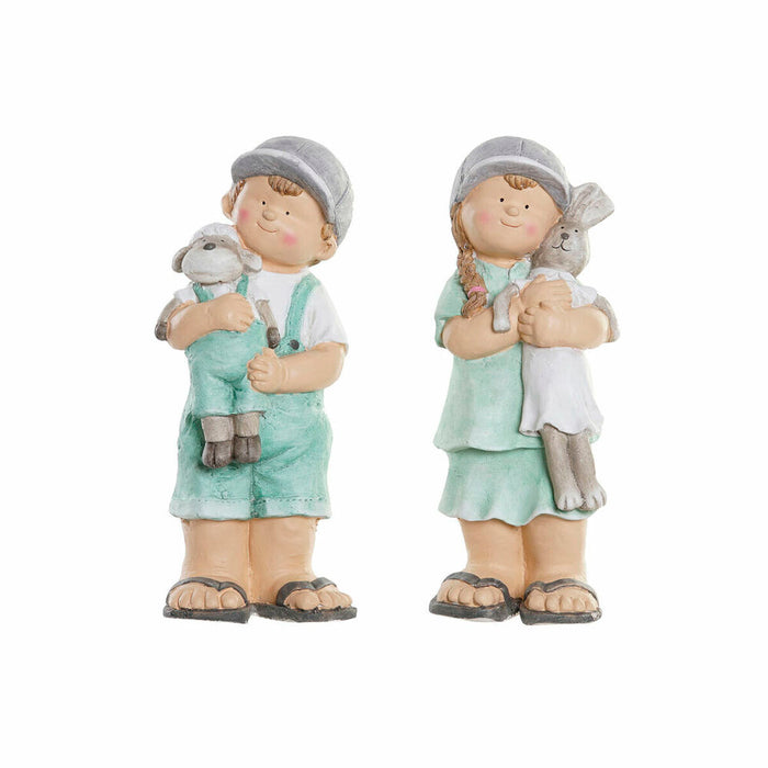 Decorative Figure DKD Home Decor Fibreglass Boys (2 pcs) (20 x 18 x 48 cm)