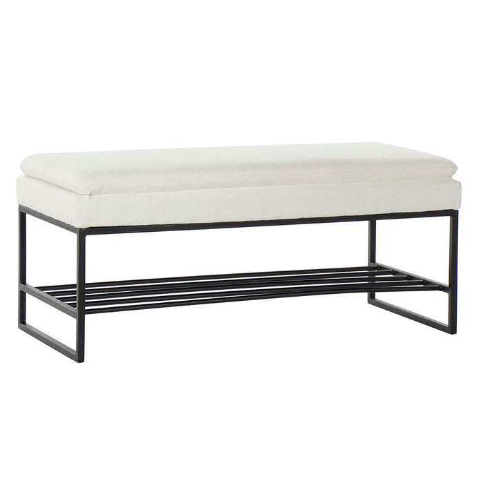 Foot-of-bed Bench DKD Home Decor Black Beige Iron 80,5 x 36 x 35,5 cm