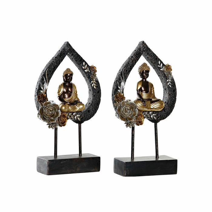 Decorative Figure DKD Home Decor Metal Resin Buddha (2 pcs) (19 x 7.7 x 35 cm)