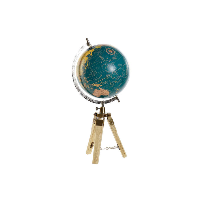 Globe DKD Home Decor Blue Metal Brown PVC Mango wood (22 x 20 x 50 cm)