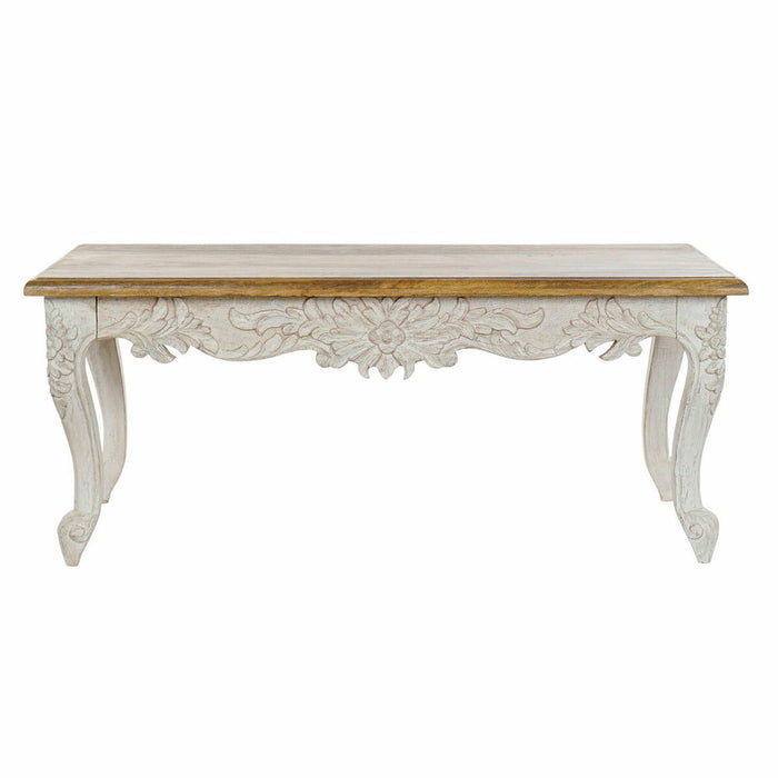 Dining Table DKD Home Decor Aged finish White Multicolour Natural Wood Mango wood 120 x 61 x 49 cm