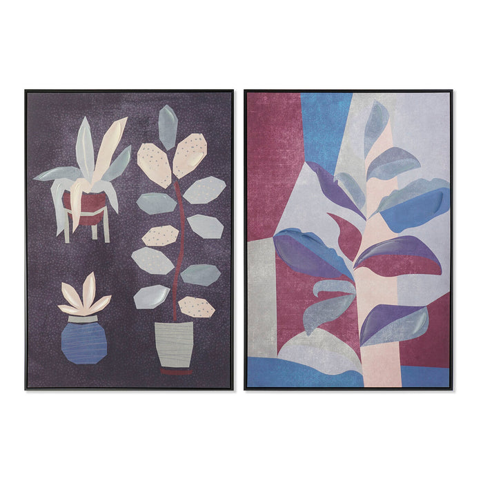 Painting DKD Home Decor 83 x 4,5 x 123 cm Flowers Modern (2 Units)