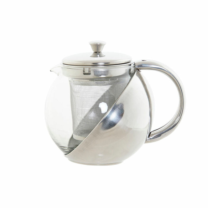 Teapot DKD Home Decor Silver Stainless steel Crystal Plastic 500 ml 14 x 11 x 12 cm