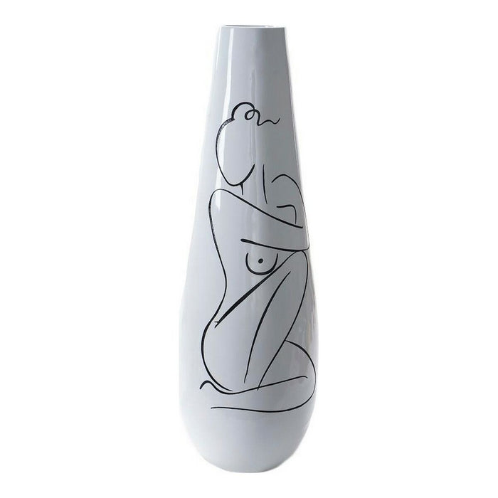 Vase DKD Home Decor Abstract White Resin Modern (31.5 x 31.5 x 95.5 cm)