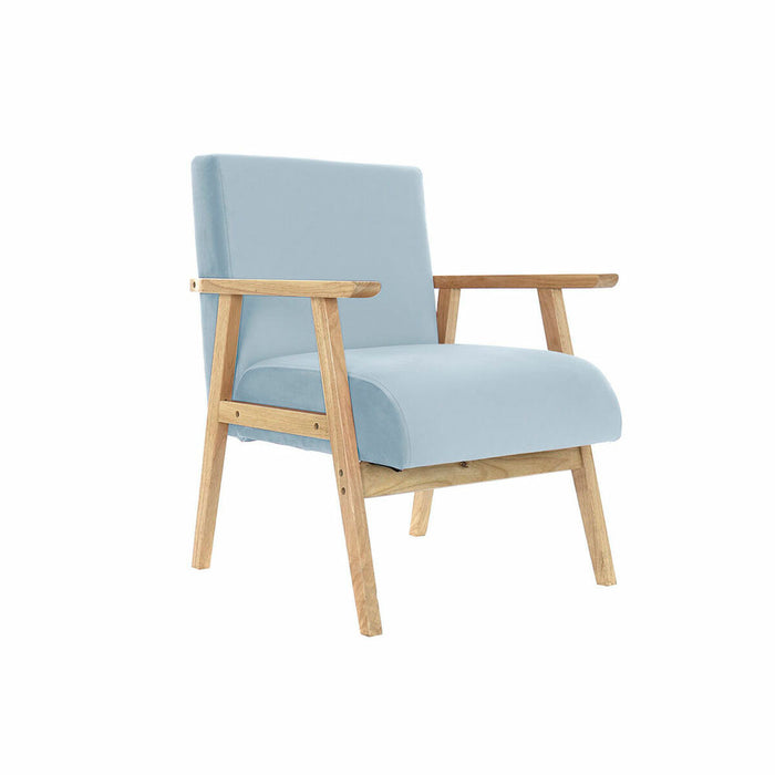 Armchair DKD Home Decor Polyester Sky blue MDF Wood (61 x 63 x 77 cm)