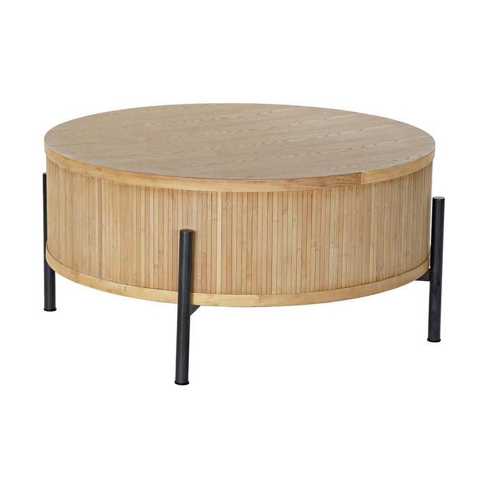 Table DKD Home Decor Black Natural Wood Metal 81 x 81 x 40 cm