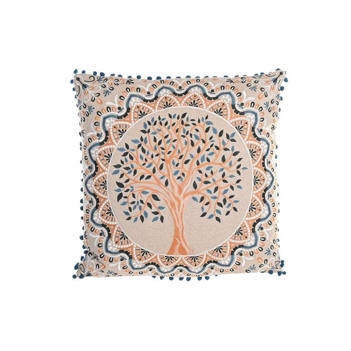 Cushion DKD Home Decor Yellow Blue Light brown Tree 60 x 20 x 60 cm