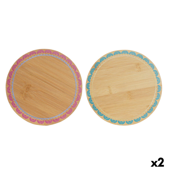 Table Mat DKD Home Decor Boho 20 x 20 x 1 cm Turquoise Maroon Colonial