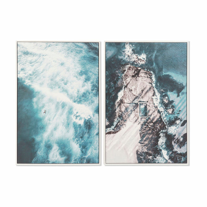 Painting DKD Home Decor 62,5 x 4,5 x 93 cm Sea and ocean (2 Units)