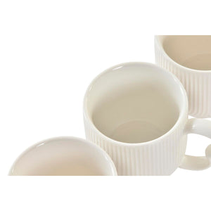 Set of 6 Cups with Plate DKD Home Decor White Natural Porcelain 90 ml 26 x 12 x 25 cm
