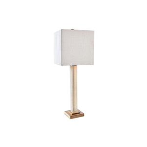 Desk lamp DKD Home Decor Beige Golden Metal Crystal 50 W 220 V 28 x 28 x 76 cm