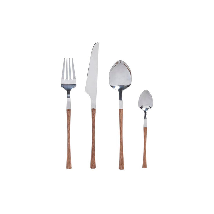 Cutlery DKD Home Decor Natural Silver Stainless steel (2,6 x 1 x 23 cm) (16 pcs)