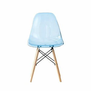 Dining Chair DKD Home Decor Natural Blue PVC Birch (50 x 46 x 83,5 cm)