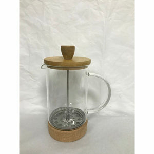 Cafetière with Plunger DKD Home Decor Transparent Natural Bamboo Borosilicate Glass 600 ml 16 x 9 x 18,5 cm