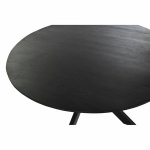 Dining Table DKD Home Decor Black Metal Mango wood 130 x 130 x 76 cm