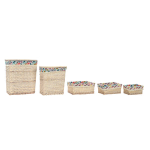 Basket set DKD Home Decor Polyester wicker (47 x 35 x 56 cm)