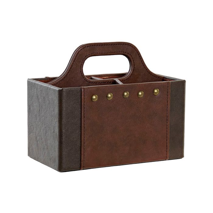 Remote control DKD Home Decor Dark brown PU (18 x 10 x 15 cm)