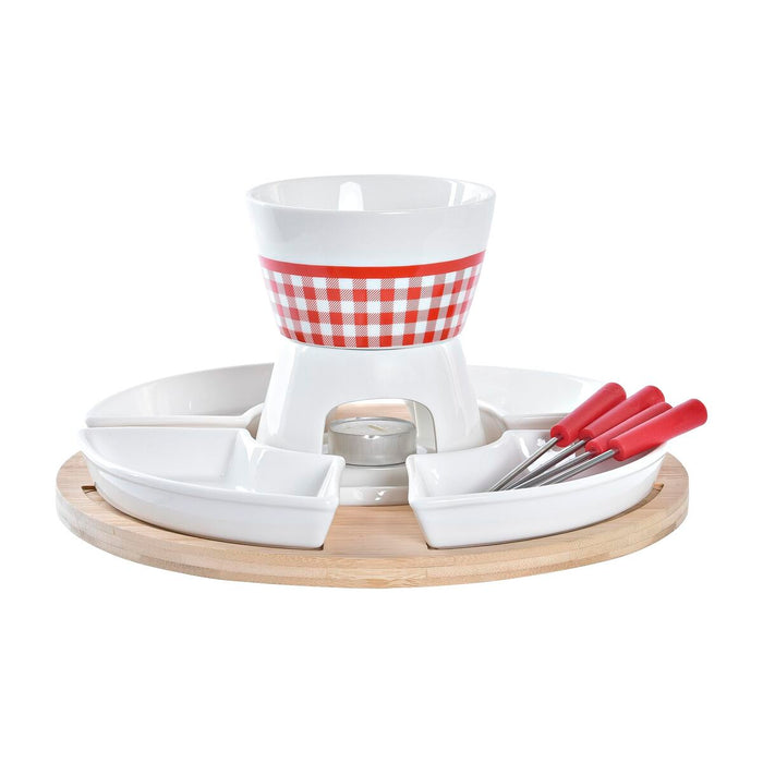 Fondue DKD Home Decor Red 26,5 x 26,5 x 1,5 cm (10 pcs)