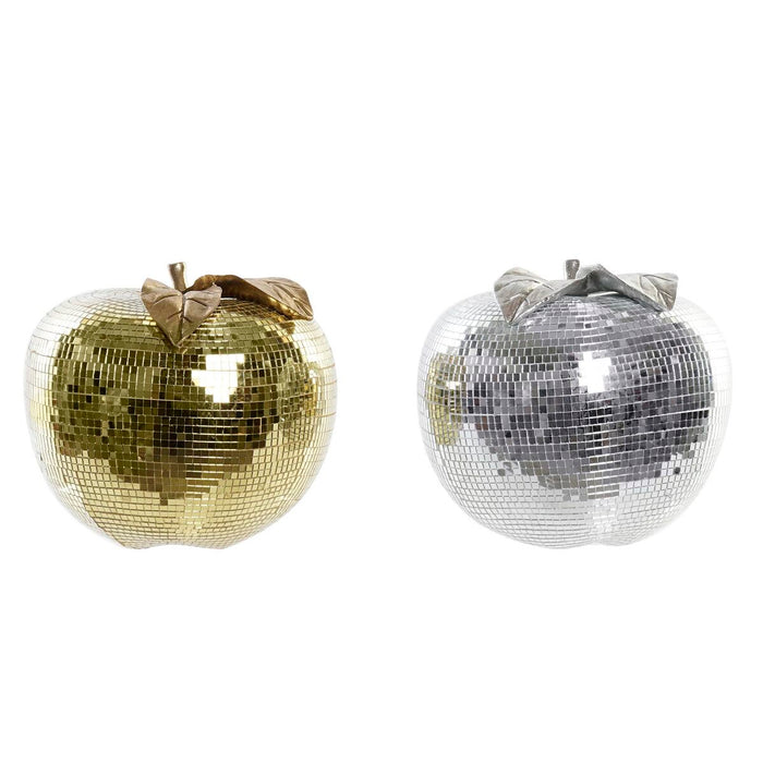 Disco Ball DKD Home Decor Silver Golden Resin Apple Modern (21 x 21 x 19 cm) (2 Units)