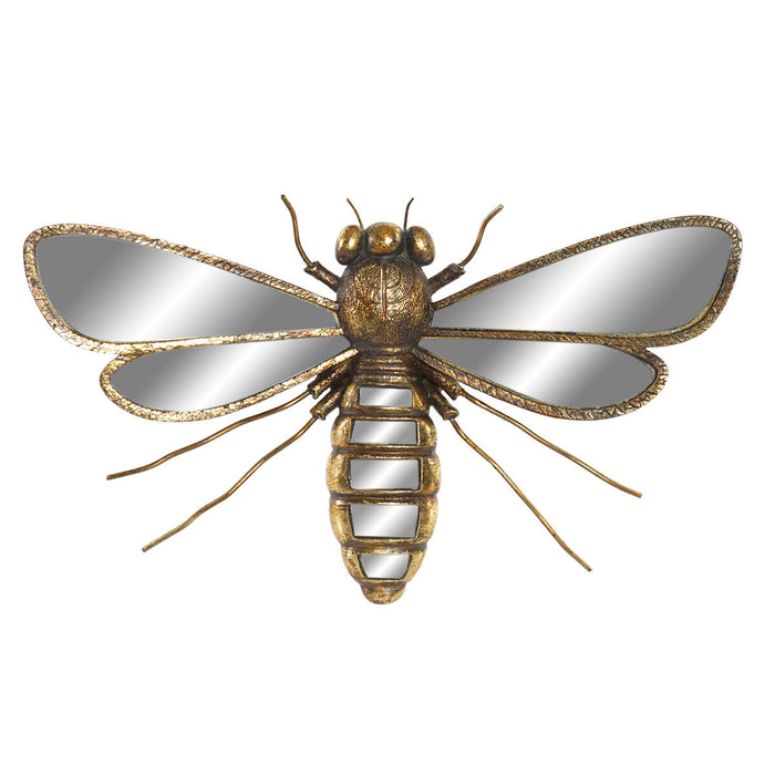 Wall Decoration DKD Home Decor Mirror Golden Resin Bee (33 x 20 x 4 cm)
