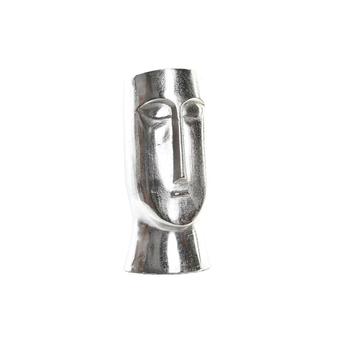 Vase DKD Home Decor Face Silver Aluminium Modern (17 x 16 x 36 cm)