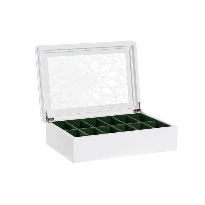 Watch Storage Box DKD Home Decor 29 x 20 x 9 cm Crystal White MDF Wood