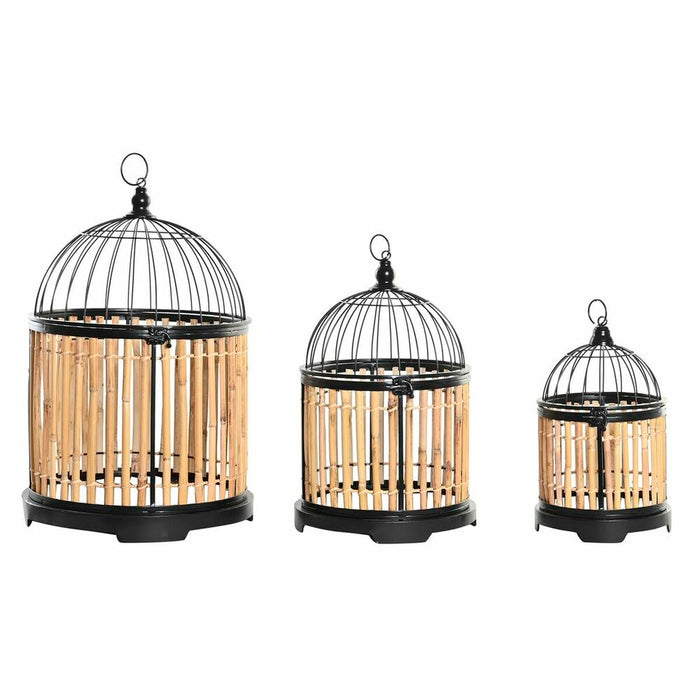 Decorative cage DKD Home Decor Natural 38 x 38 x 61,6 cm (3 Pieces)