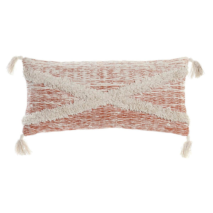 Cushion DKD Home Decor 60 x 10 x 30 cm Beige Orange Fringe