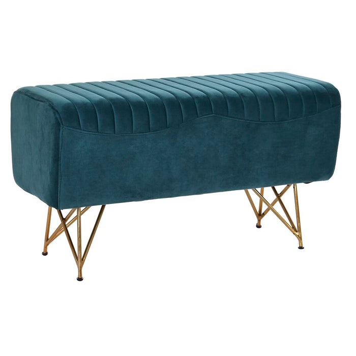 Bench DKD Home Decor   90 x 31 x 47 cm Metal Turquoise