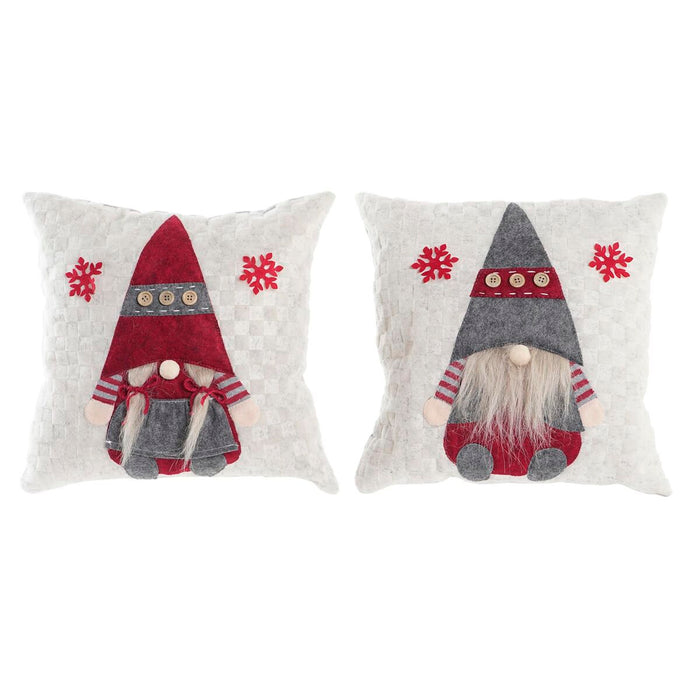 Cushion DKD Home Decor Gnome Red Grey Polyester (33 x 10 x 33 cm) (2 Units)