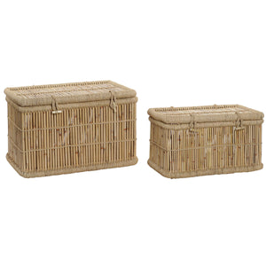 Set of Chests DKD Home Decor 74 x 46 x 46 cm Rope Bamboo