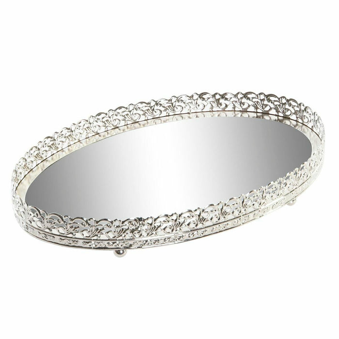 Snack tray DKD Home Decor Mirror Crystal Metal (25 x 25 x 4,5 cm)