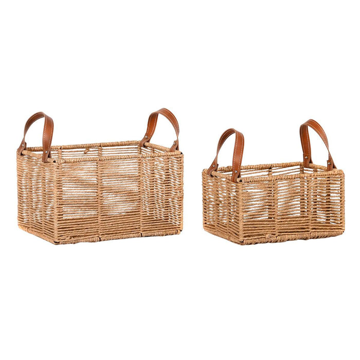 Basket set DKD Home Decor Metal Rope Boho (36 x 27 x 33 cm) (36 x 27 x 20 cm)