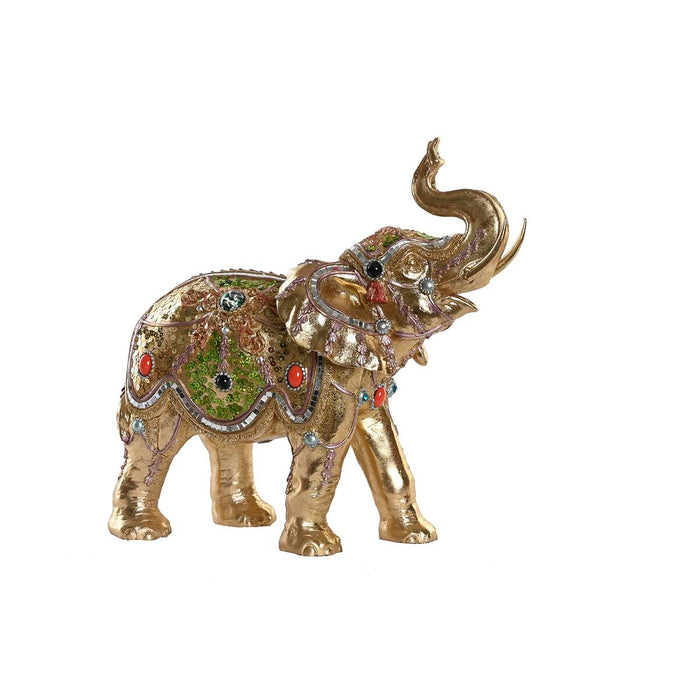 Decorative Figure DKD Home Decor 33 x 15,5 x 31 cm Elephant Golden Colonial