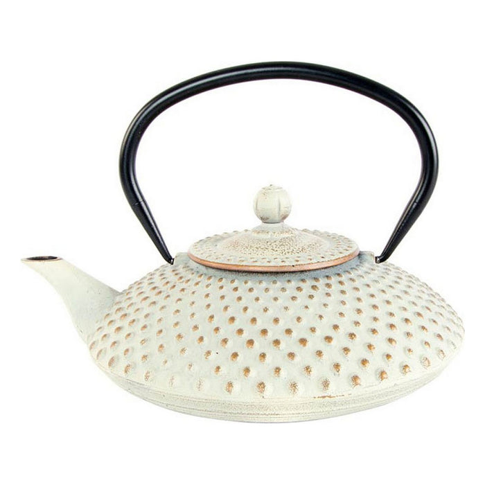 Teapot DKD Home Decor White Golden Iron