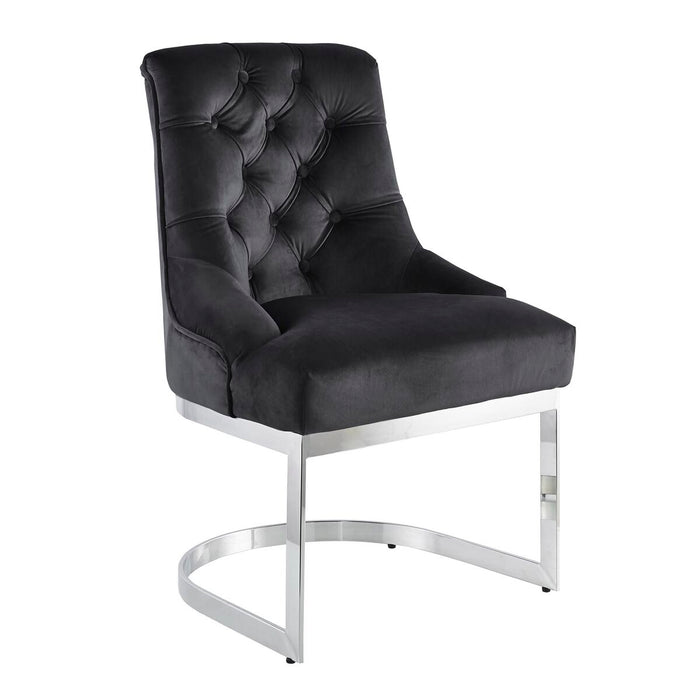 Dining Chair DKD Home Decor Black Silver 60 x 58 x 93 cm